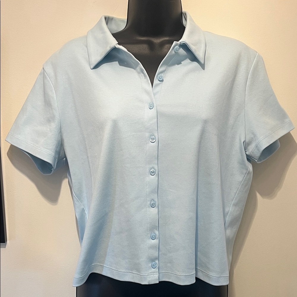 Uniqlo Sky Blue Women's Button Down Shirt